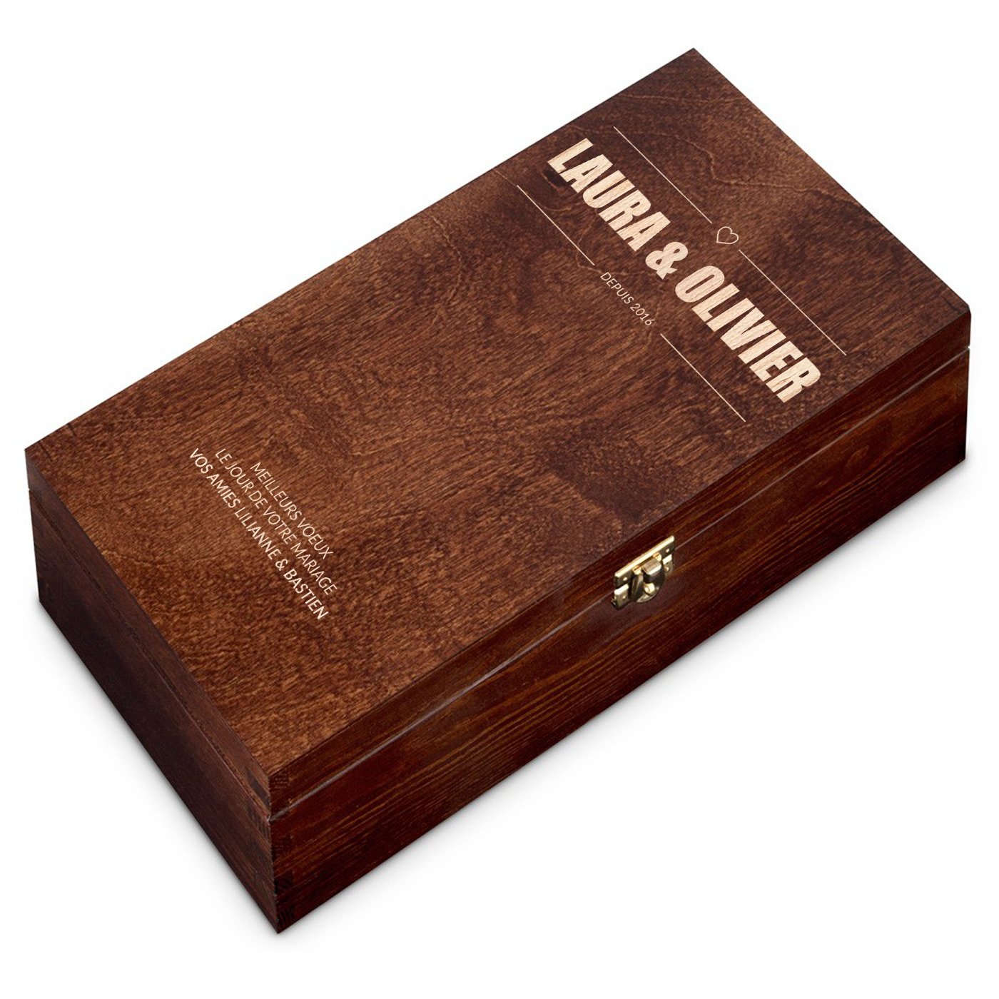 Caja de vino personalizada de Murrano para 2 botellas - Regalo de aniversario de boda