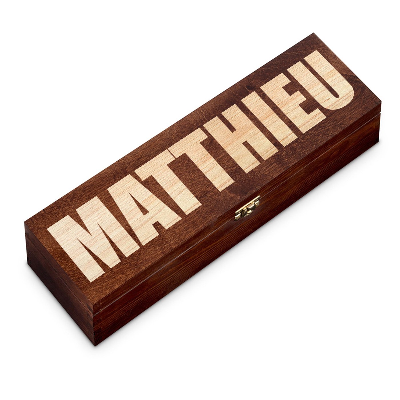 Caja de vino de madera Murrano con grabado para 1 botella - Para un amigo en el Día de San Valentín