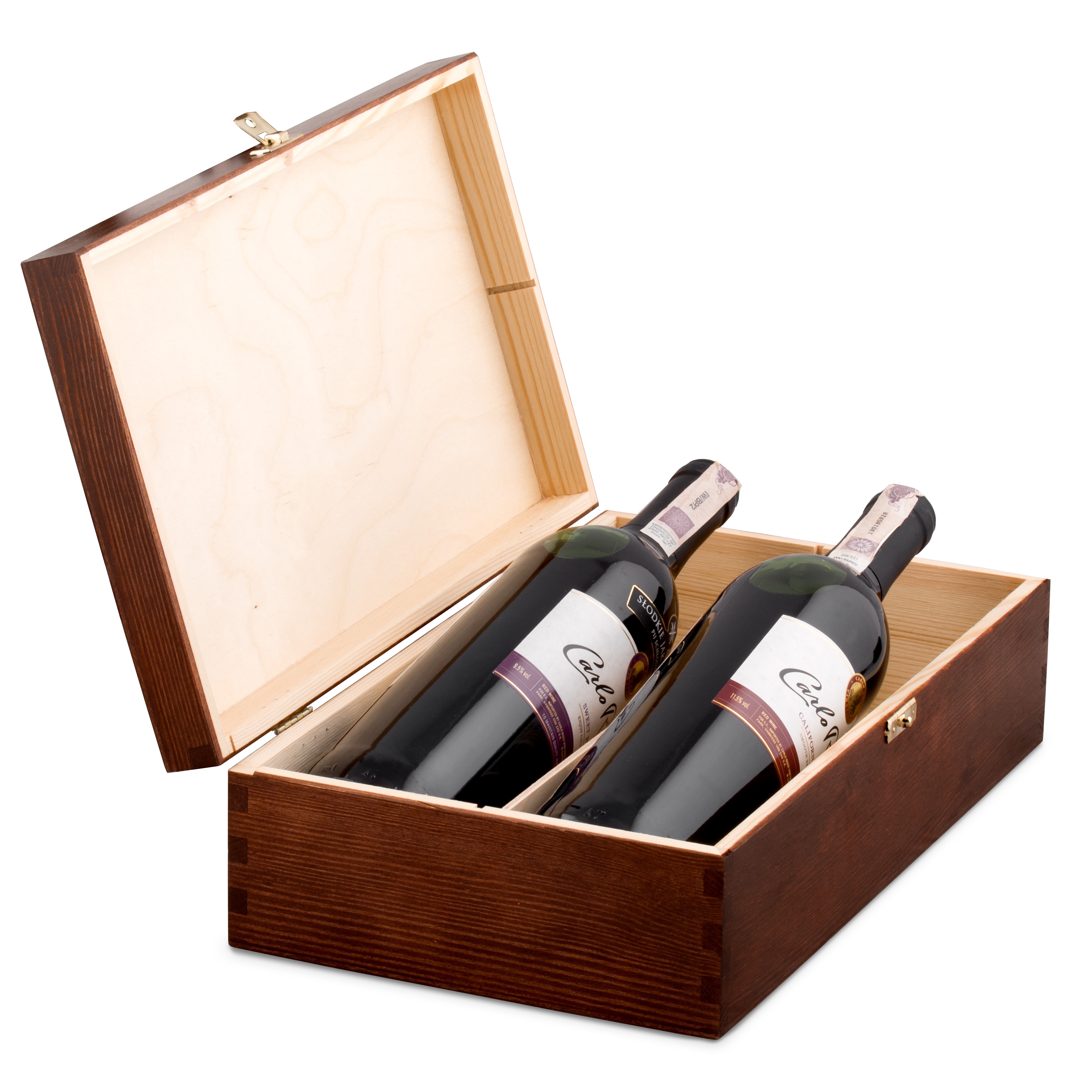 Murrano Customized Wood Wine Box for 2 Bottles for a Couple for Wedding