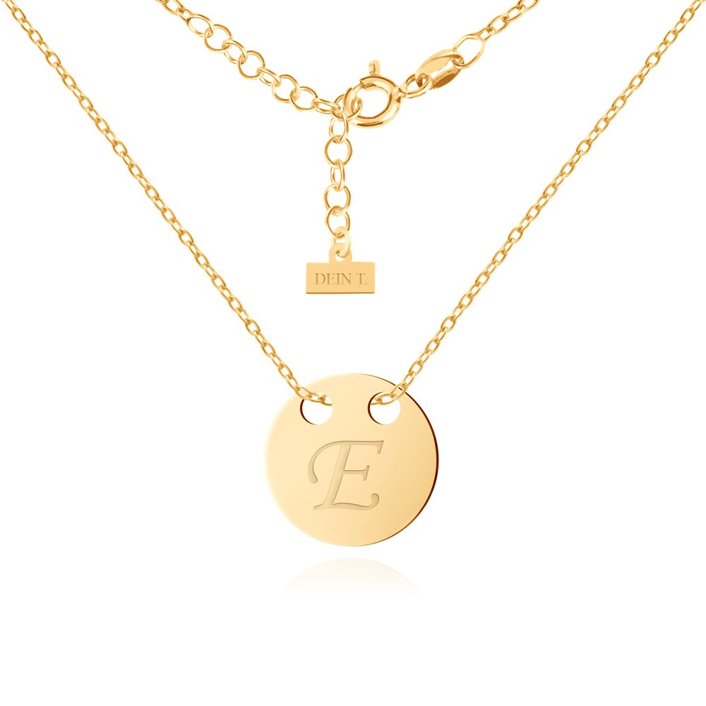 Collar de oro de 8 quilates Murrano con grabado para mujeres