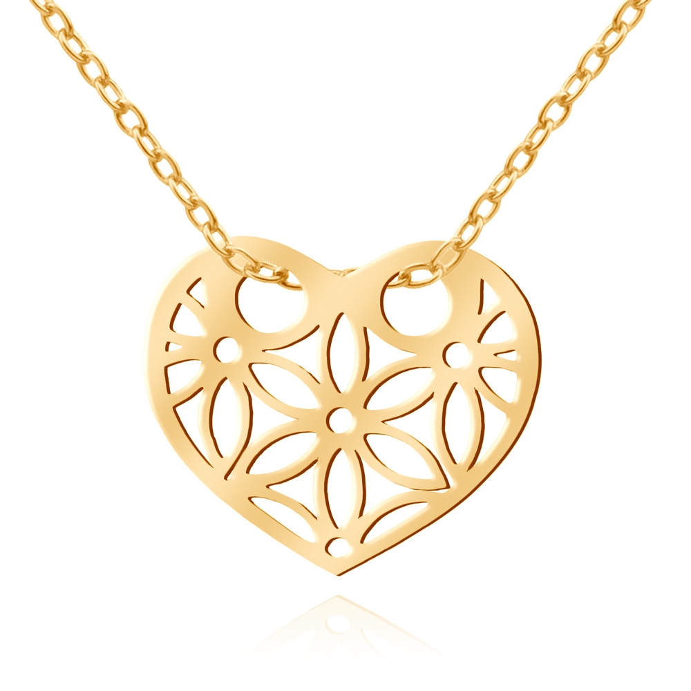Collar de oro de 8 quilates Murrano con grabado para una novia