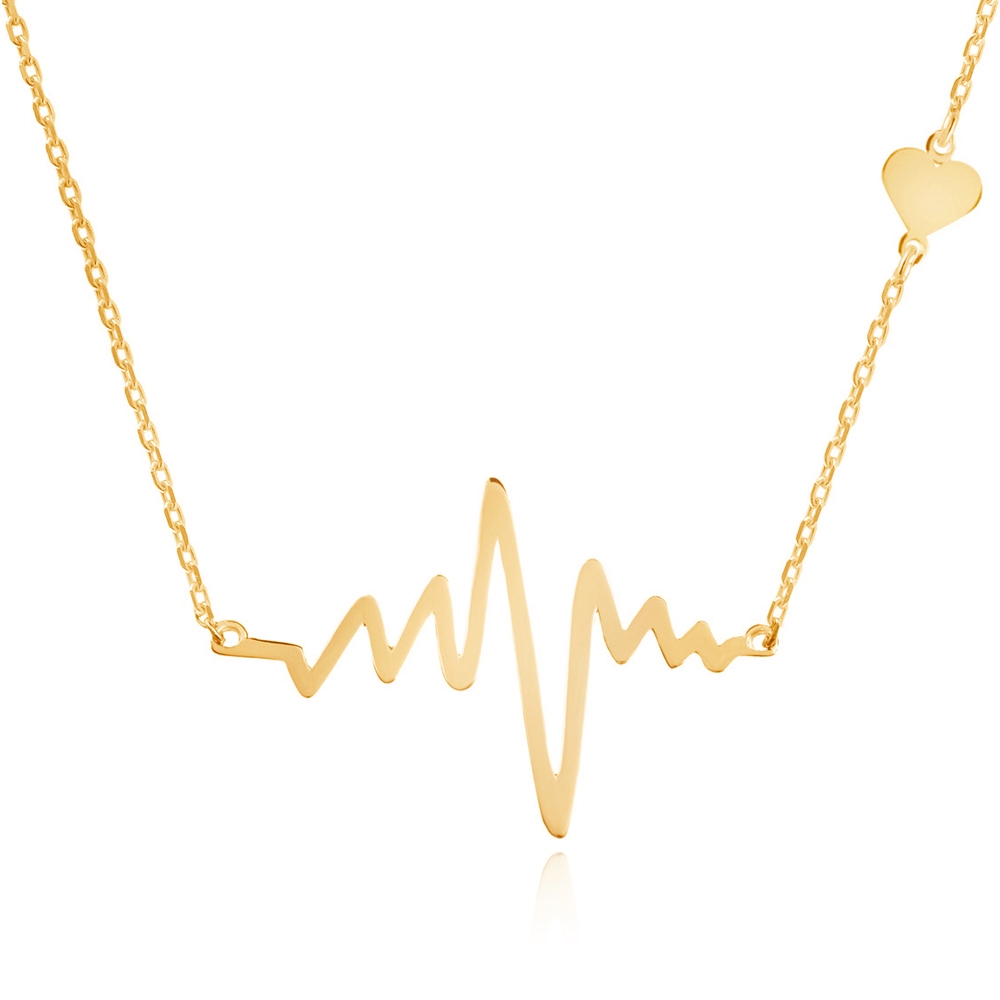 Collar de corazón de oro de 8 quilates Murrano con grabado personalizado