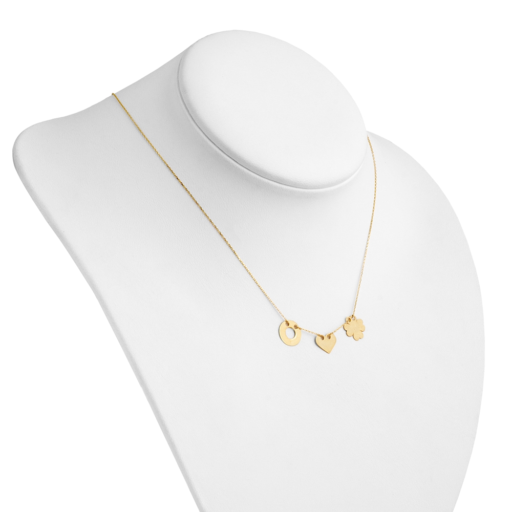Collar de oro de 8 quilates Murrano con grabado para una novia