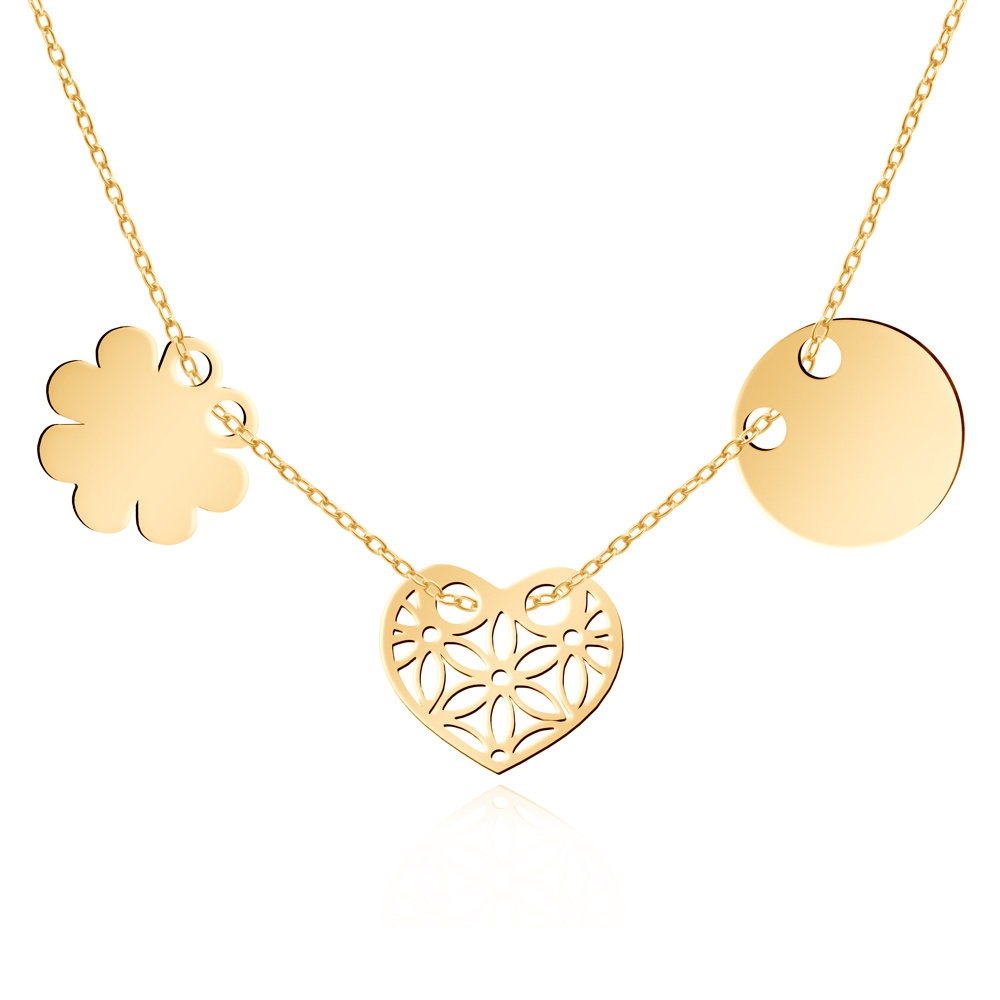 Collar de oro de 8 quilates Murrano con grabado para una amiga