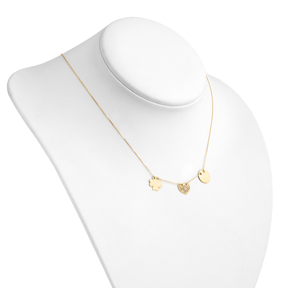 Collar de oro de 8 quilates Murrano con grabado para una amiga