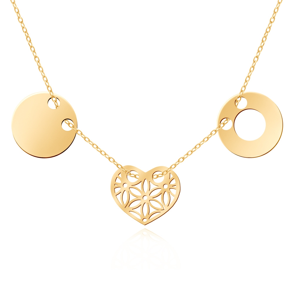 Collar de oro de 8 quilates Murrano con grabado para una novia