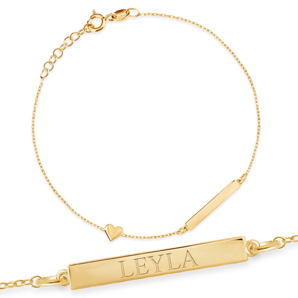 Pulseras de oro de 8 quilates Murrano con grabado para una novia