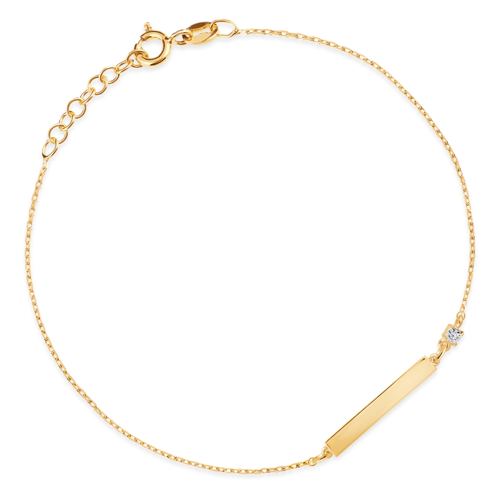 Bracelet en or 8 carats Murrano avec gravure pour une amie