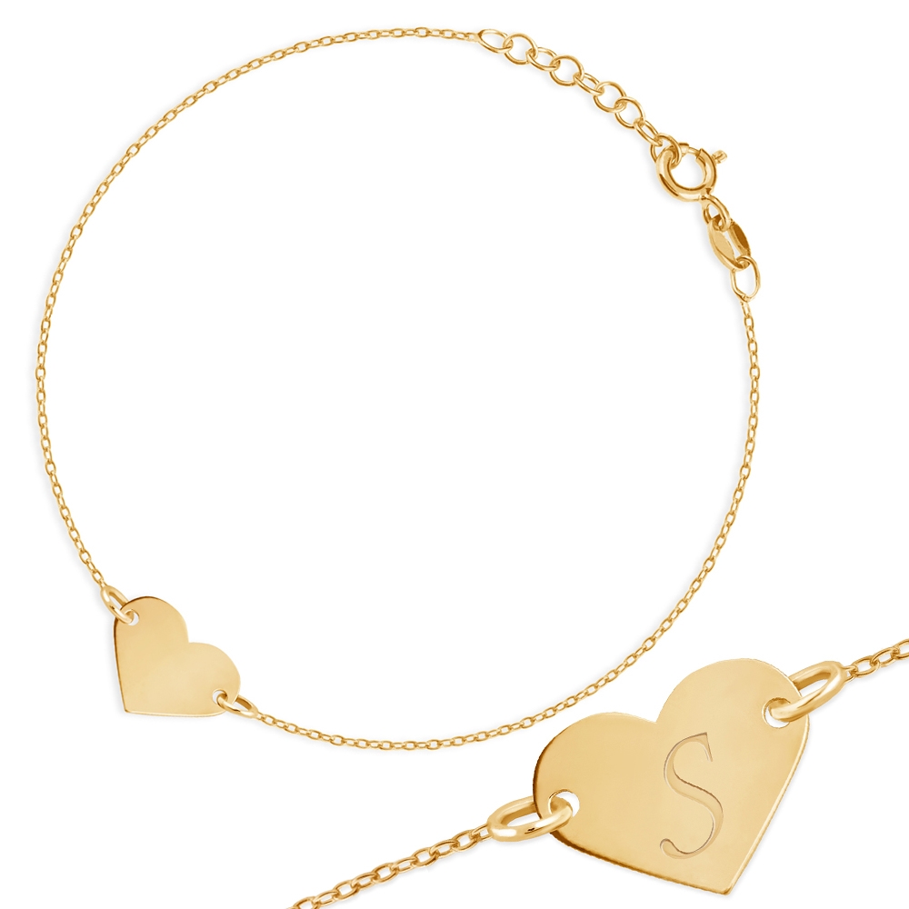 Pulseras de oro de 8 quilates Murrano con grabado para niña