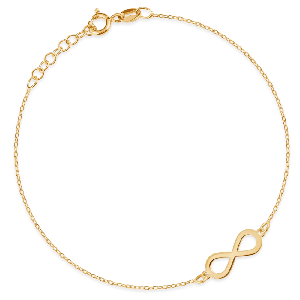 Brazalete de oro infinito de Murrano de 8 quilates con grabado para mujer