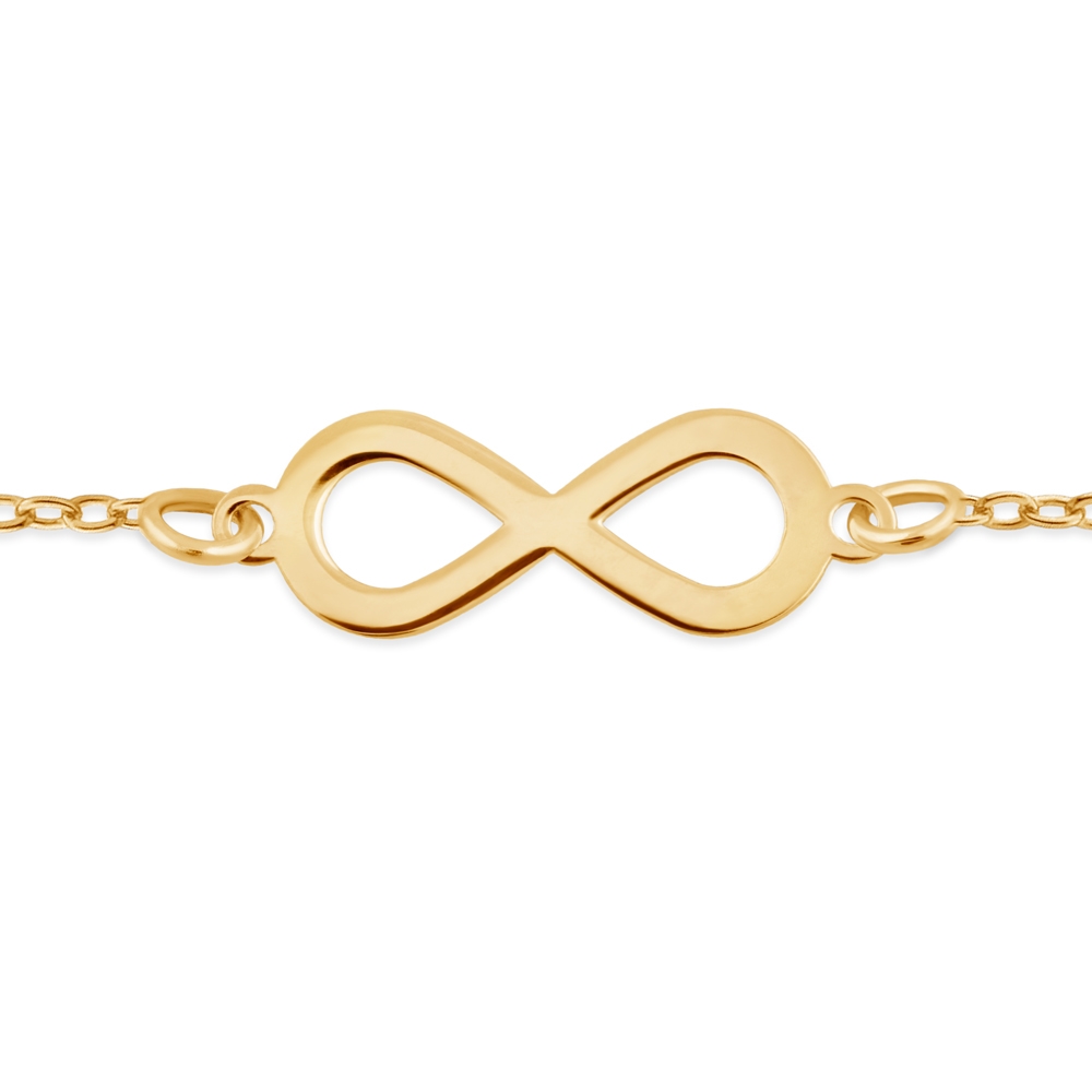 Brazalete de oro infinito de Murrano de 8 quilates con grabado para mujer