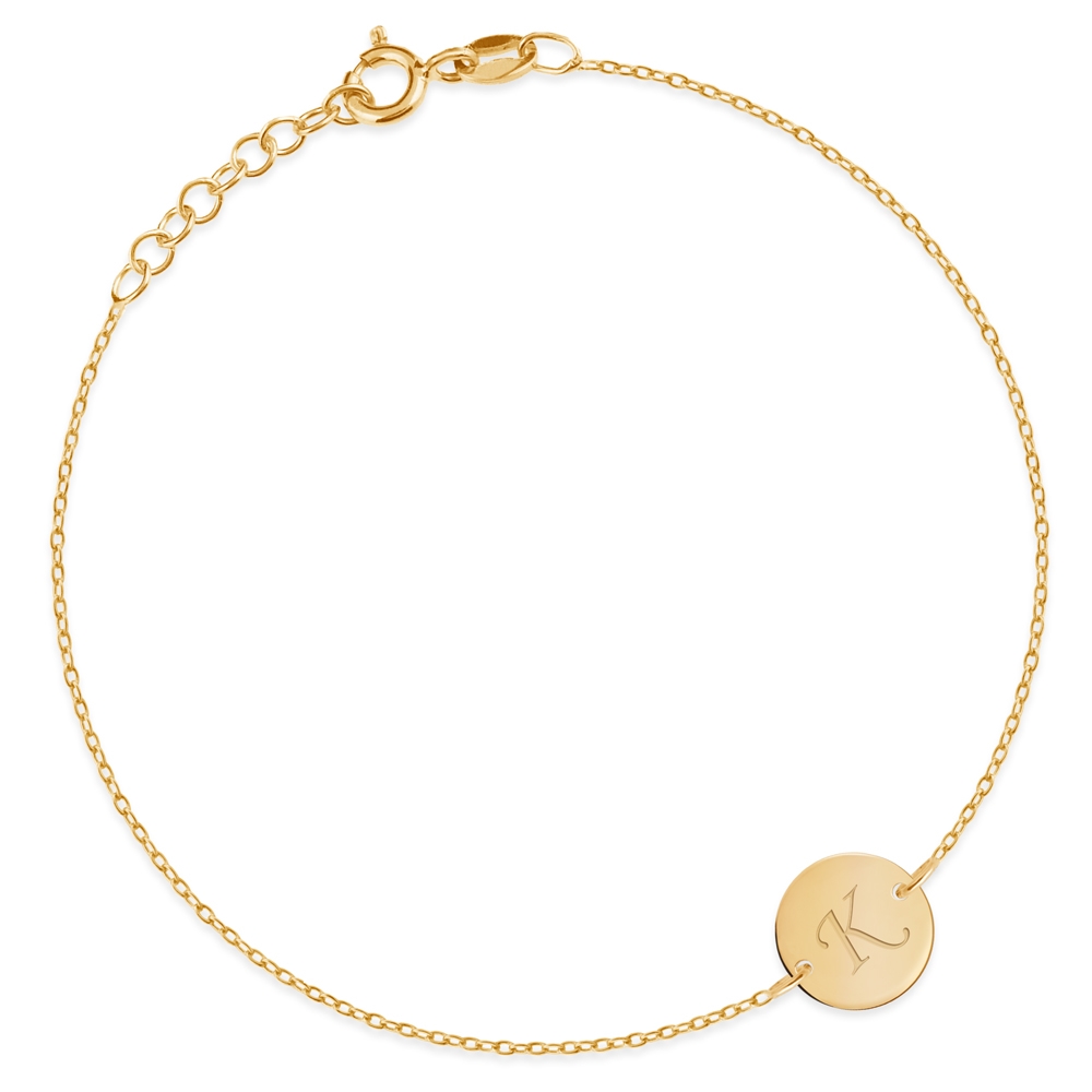 Pulseras de oro de Murrano de 8 quilates con grabado para una novia