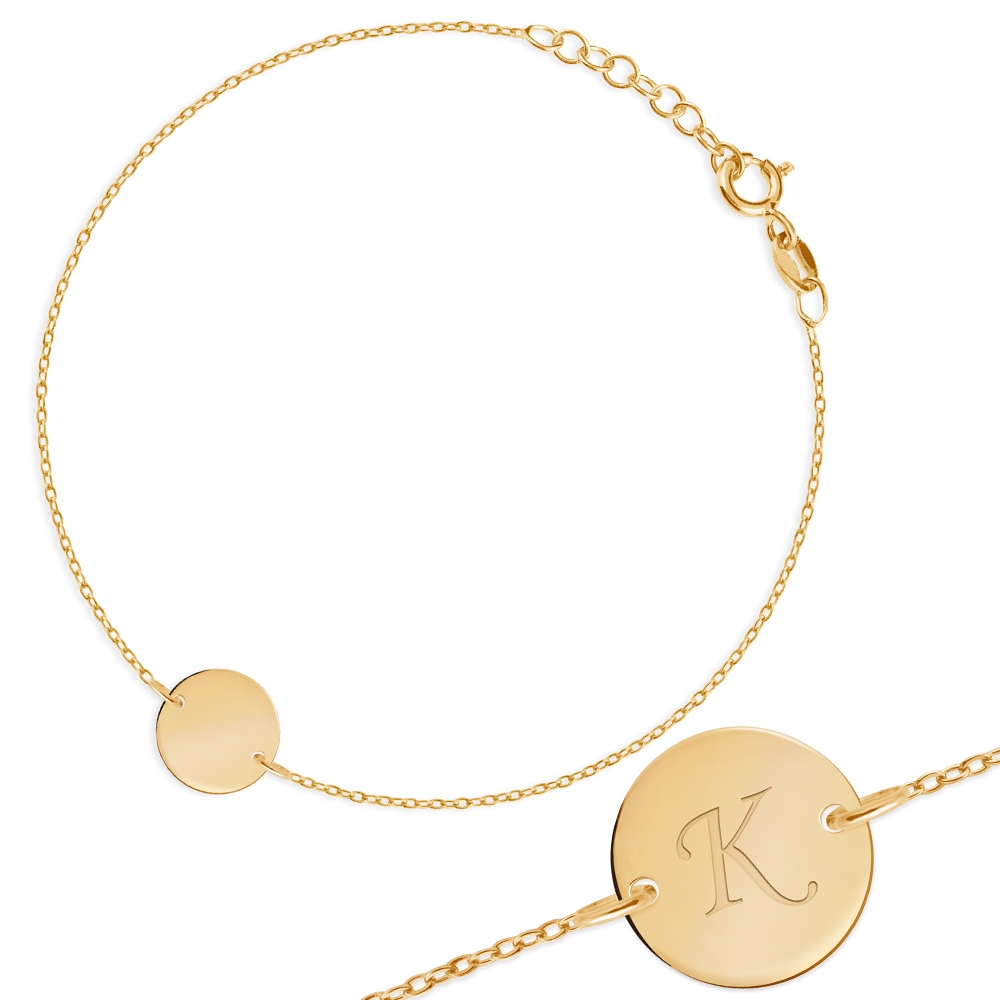 Pulseras de oro de Murrano de 8 quilates con grabado para una novia