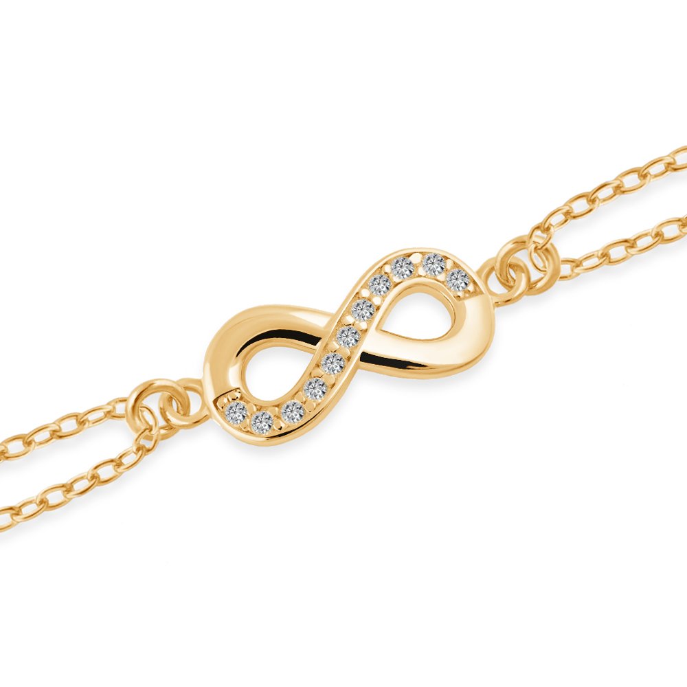 Pulseras de oro infinito de 8 quilates Murrano con grabado