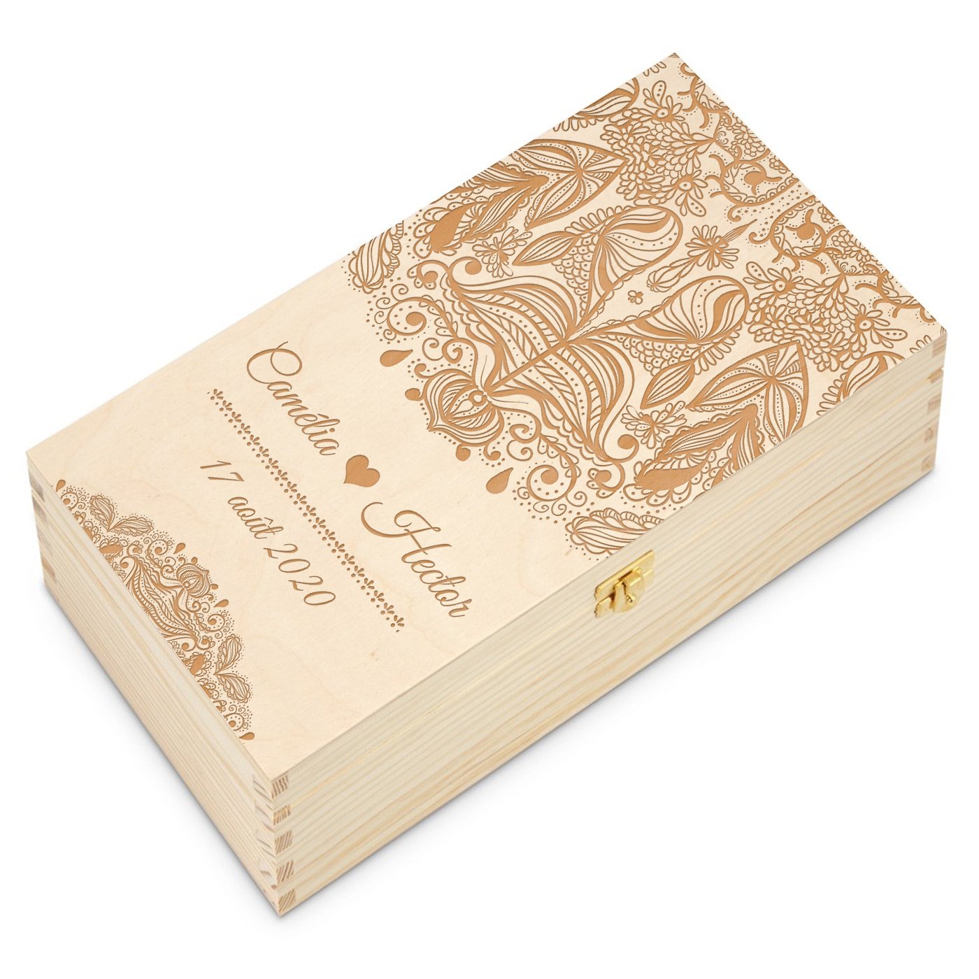 Caja de vino personalizada Murrano para 2 botellas - Regalo de aniversario de bodas para una pareja