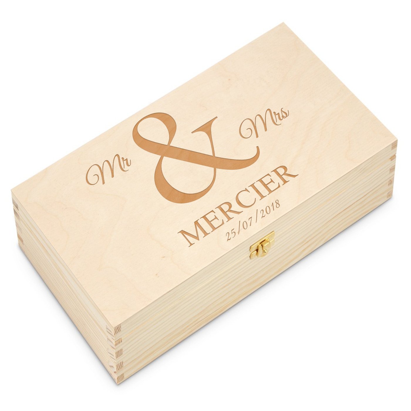 Caja de vino personalizada de Murrano para 2 botellas - Para él y ella por su aniversario de matrimonio