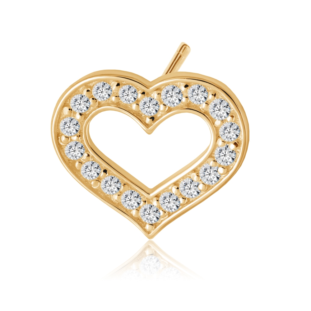 Aretes de corazón de oro de 8 quilates Murrano con estuche personalizado
