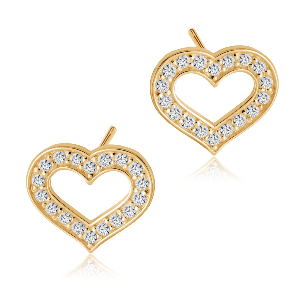 Aretes de corazón de oro de 8 quilates Murrano con estuche personalizado