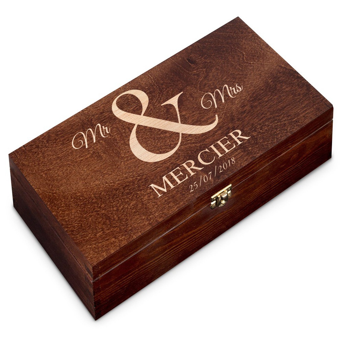 Caja de vino personalizada de Murrano para 2 botellas - Para él y ella por aniversario de boda