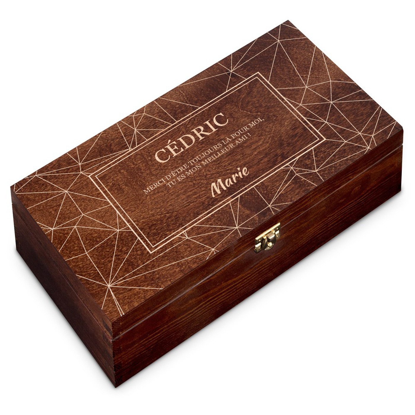 Caja de vino personalizada Murrano para 2 botellas - Regalo de cumpleaños