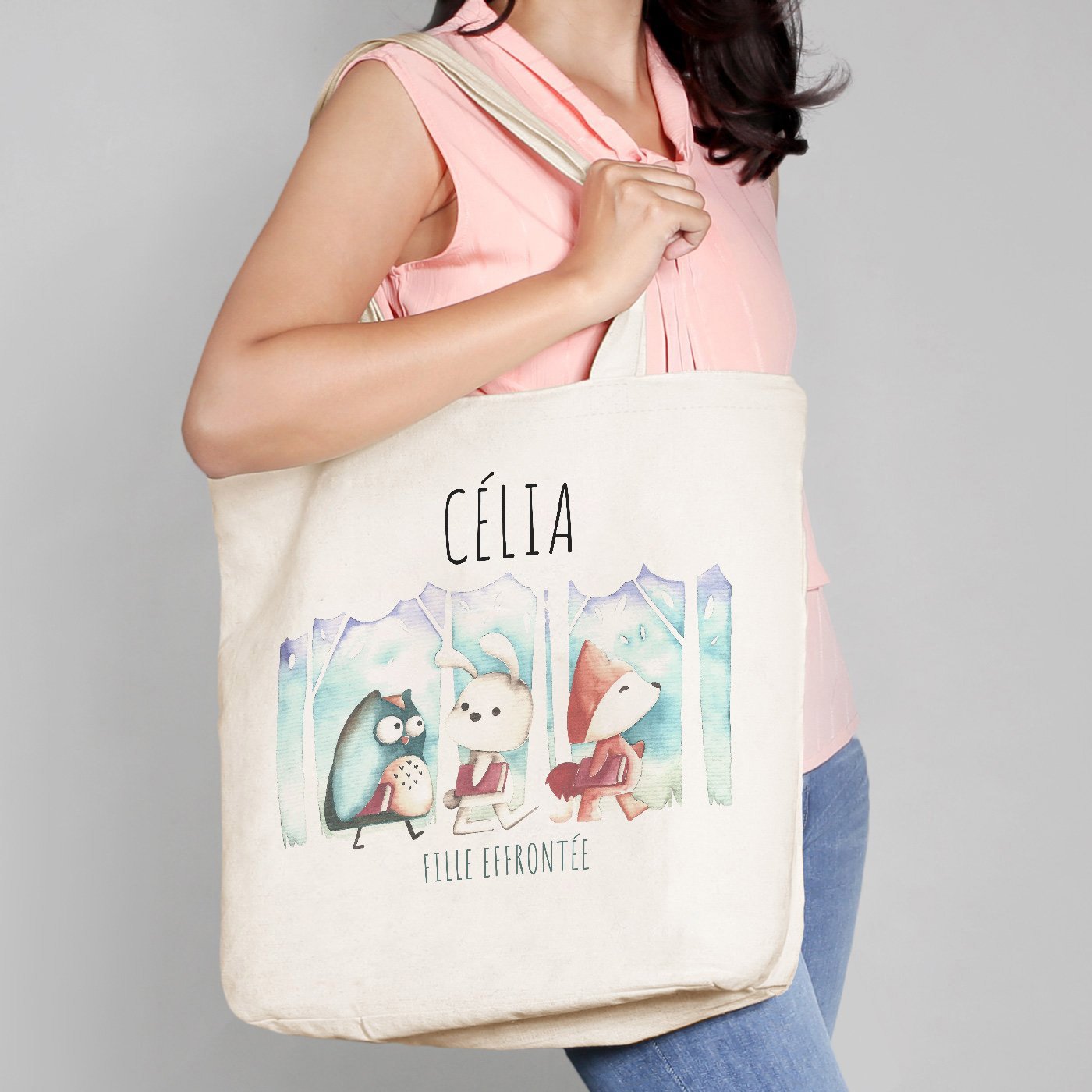 Sac tote personnalisé en coton Murrano pour petite sœur
