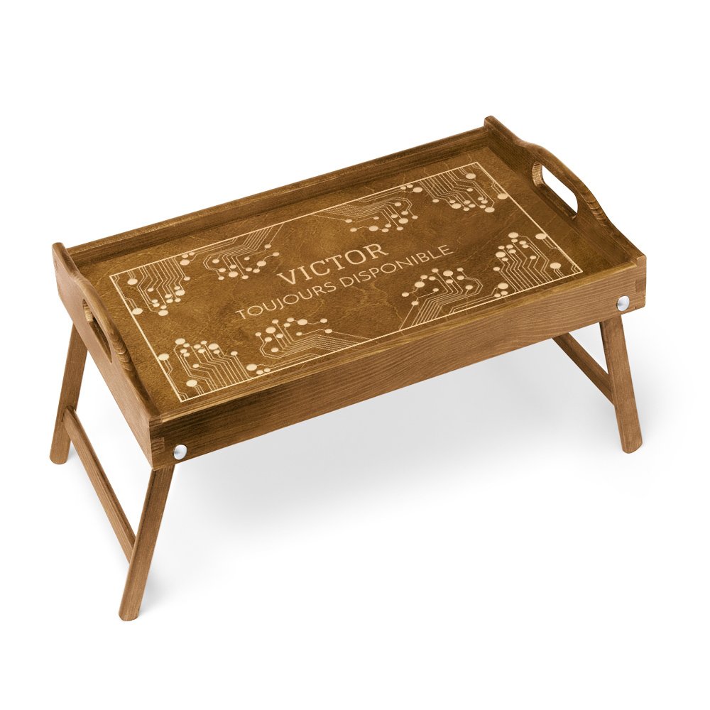 Bandeja de cama plegable con grabado personalizado