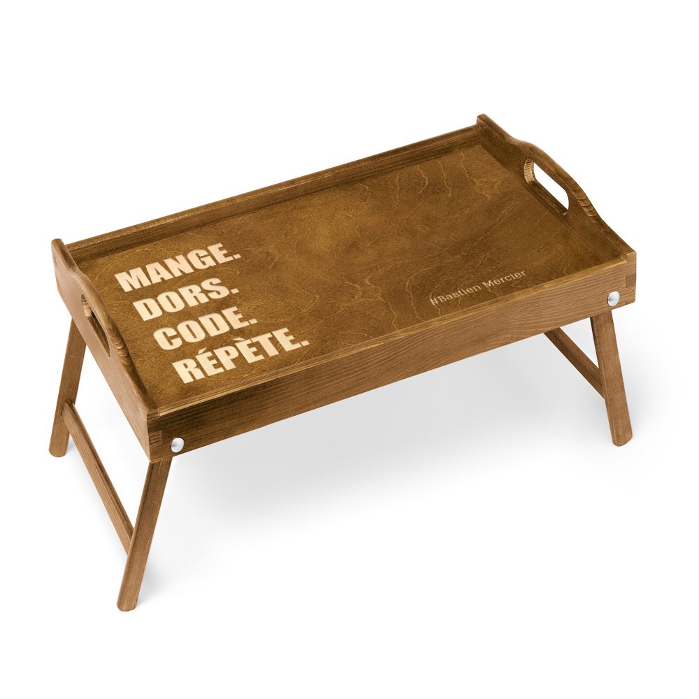 Bandeja de cama plegable Murrano con grabado personalizado