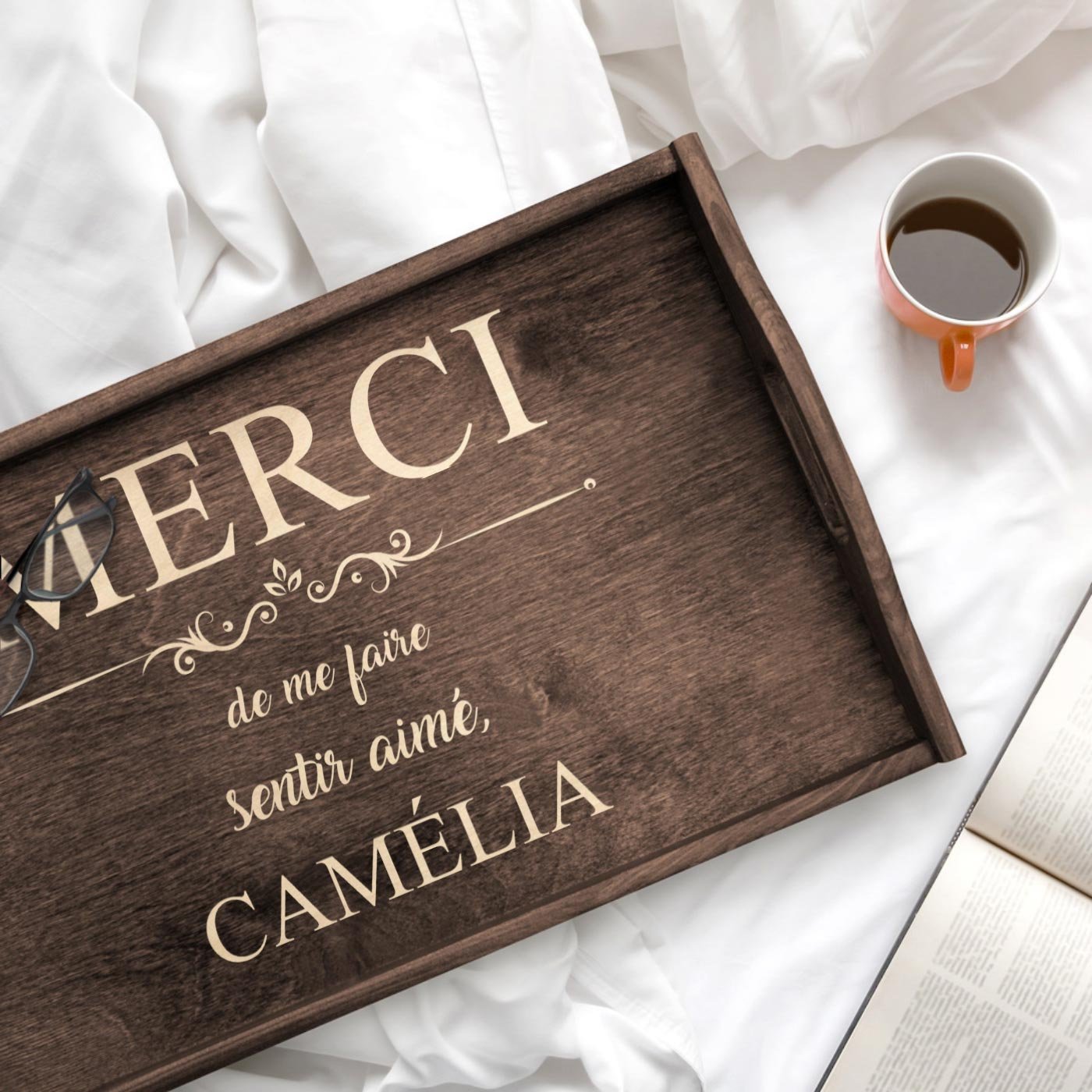 Plato de cama personalizado Murrano para el Día de San Valentín