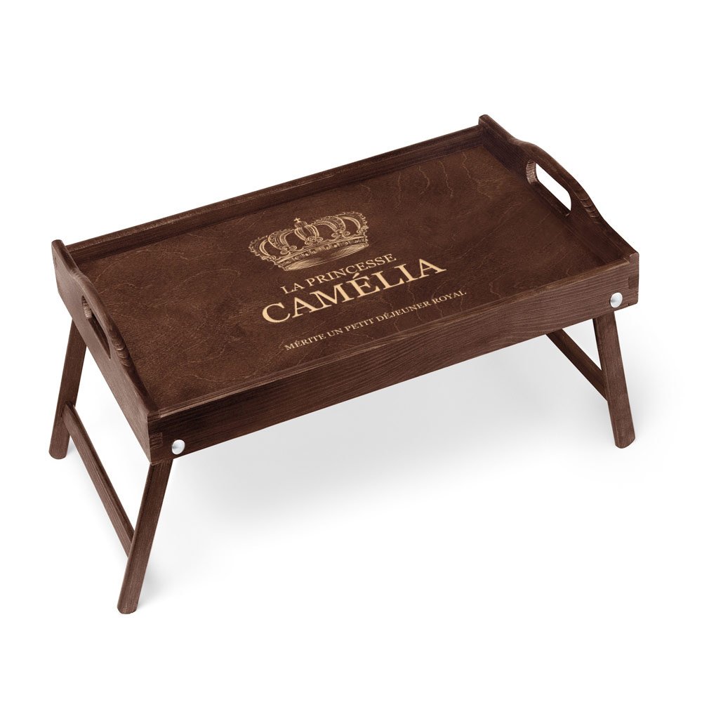 Bandeja de cama personalizada Murrano con grabado para el cumpleaños de una amiga