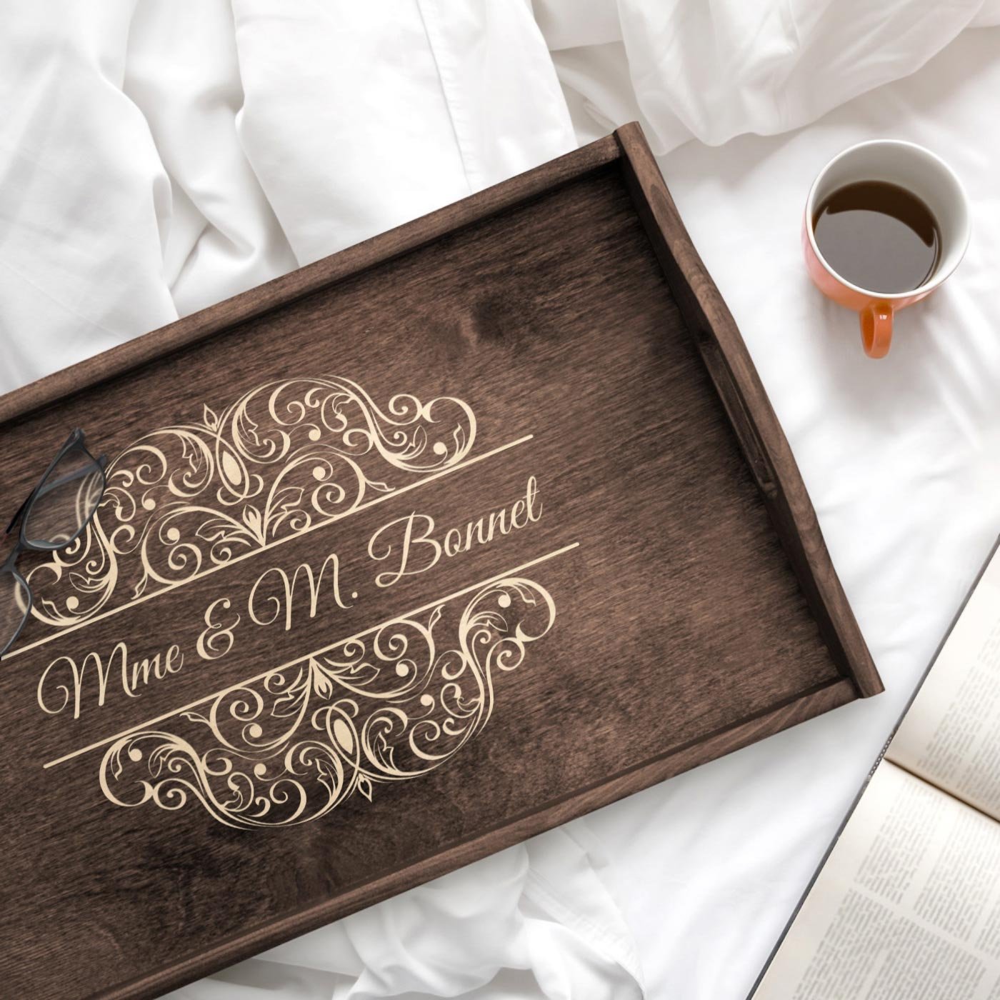 Plato de cama personalizado Murrano para amigos de la boda