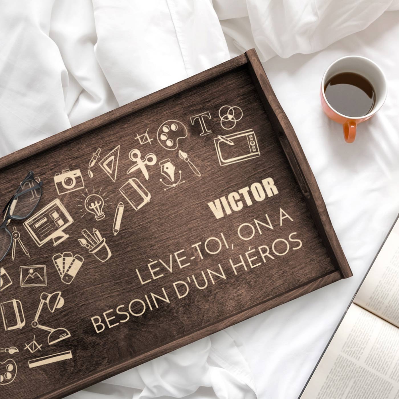 Plato de cama personalizado Murrano para profesores