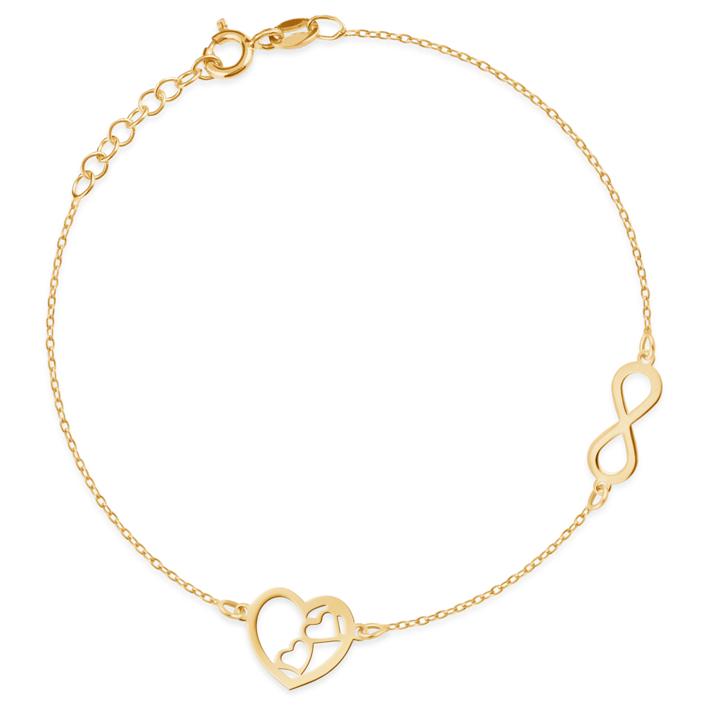 Pulseras de oro personalizadas Murrano de 8 quilates para hermana