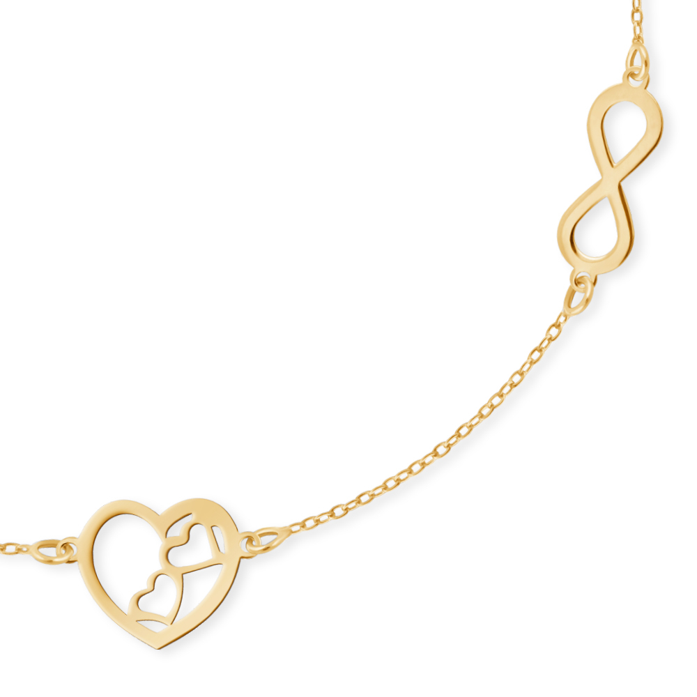 Pulseras de oro personalizadas Murrano de 8 quilates para hermana