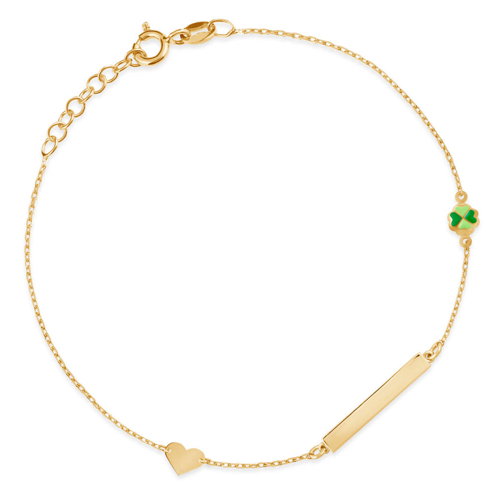 Pulseras de plata de ley con oro chapado y grabado personalizado para bebé Murrano