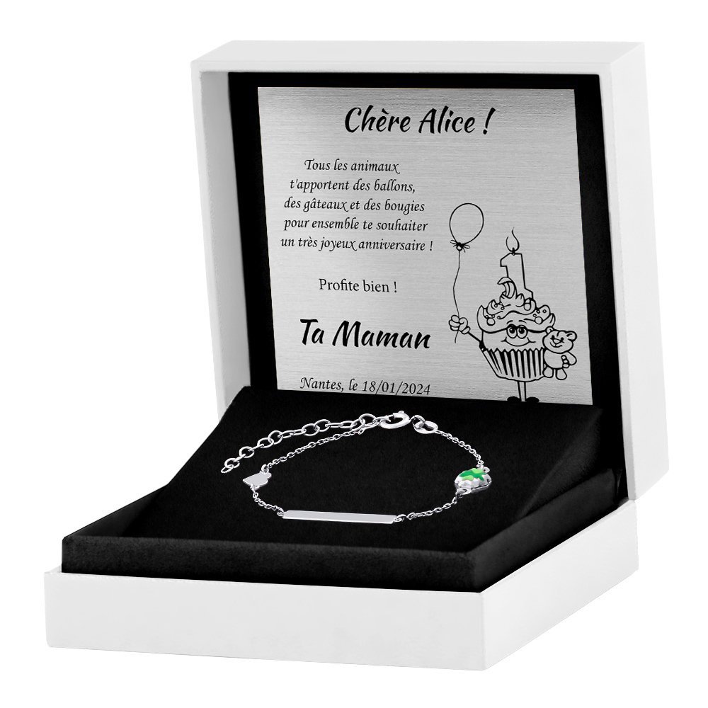 Bracelet en argent massif 925 personnalisé pour bébé - Murrano