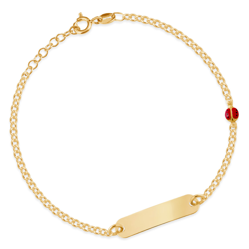 Bracelete de plata de ley 925 dorado con grabado para una niñita