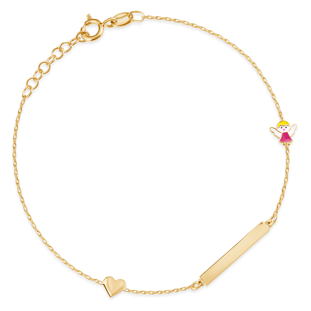 Bracelete de oro personalizado de 8 quilates para nieta