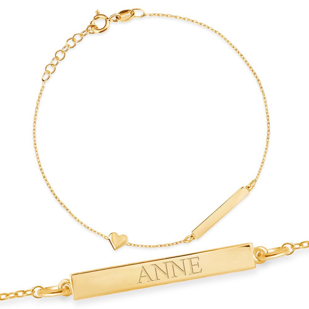 Pulseras de oro de 14 quilates Murrano con grabado para mujeres