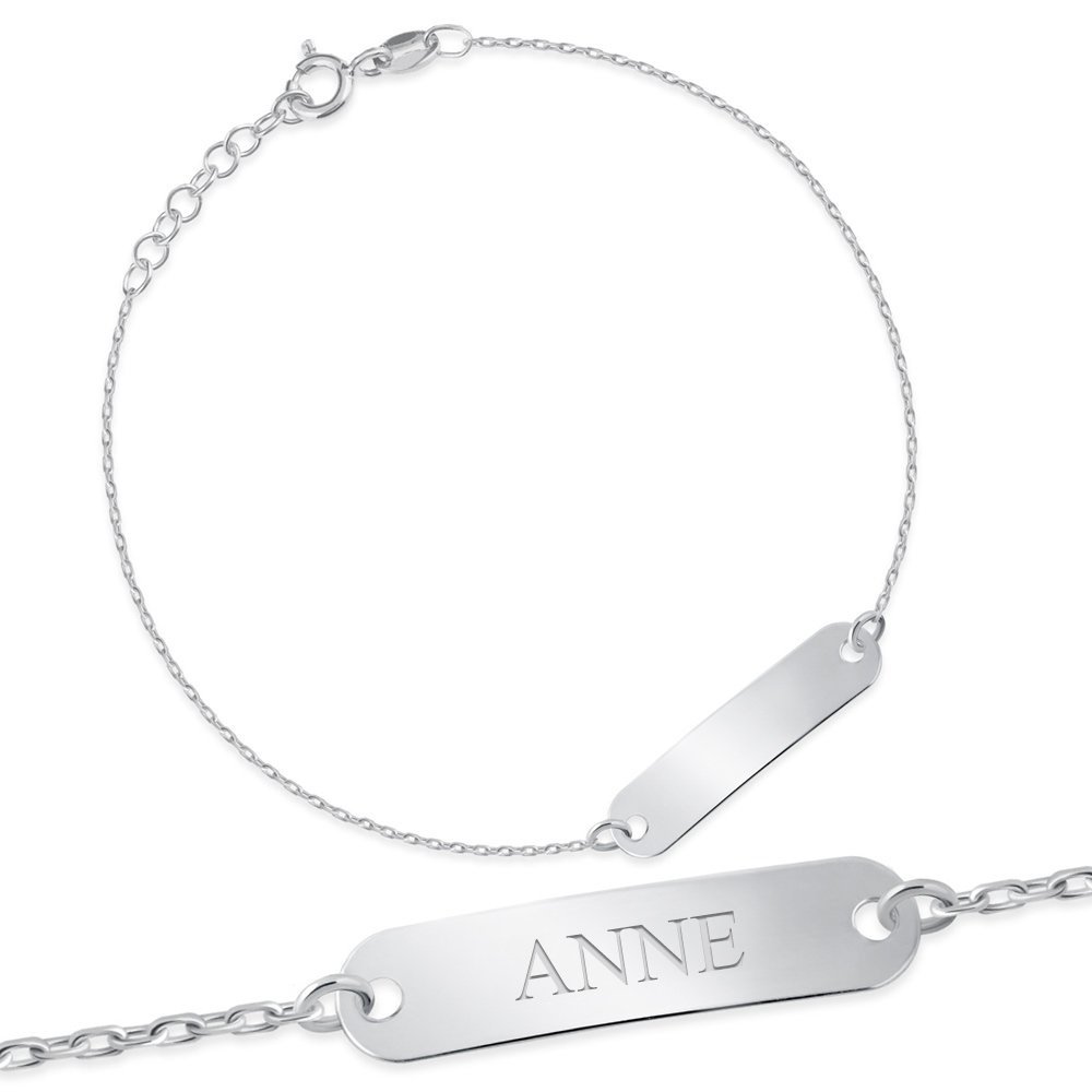 Pulserá de plata de Murrano con grabado para un niño pequeño