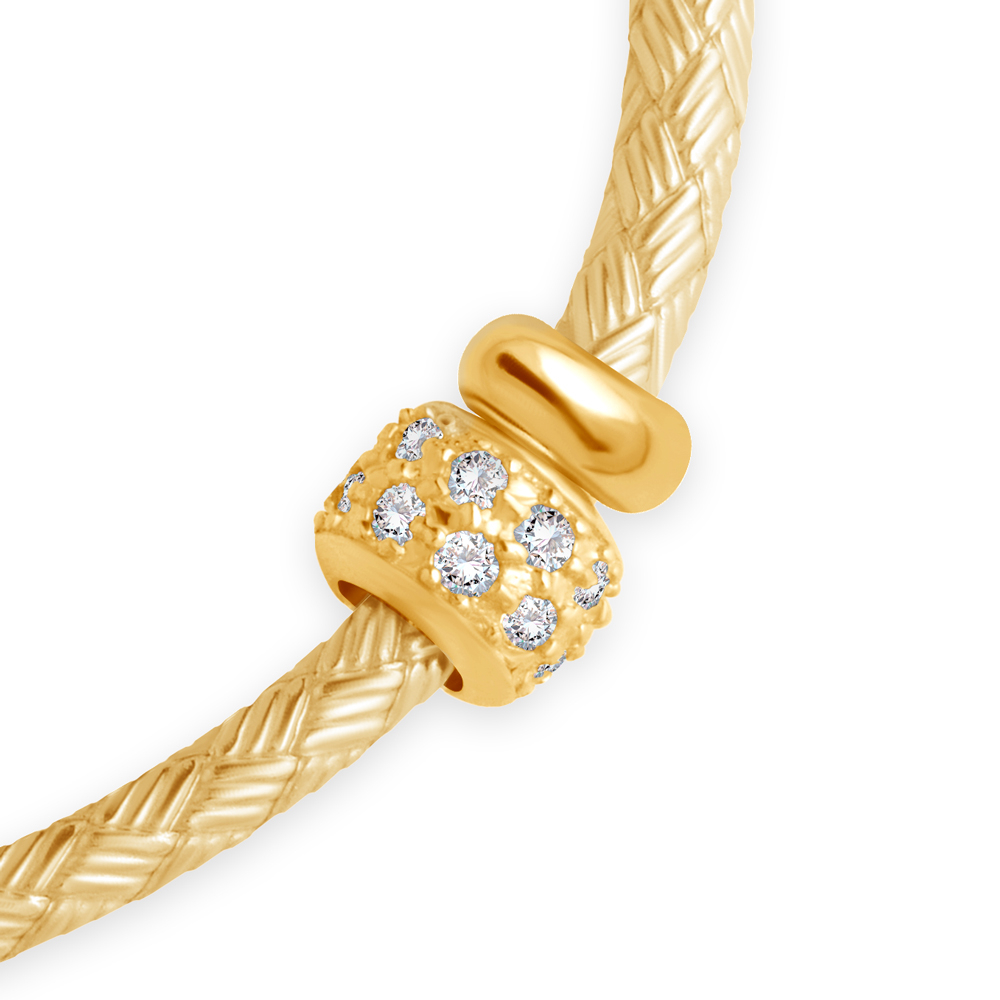 Pulseras de oro platado de plata esterlina Murrano medio abiertas personalizadas para mamá