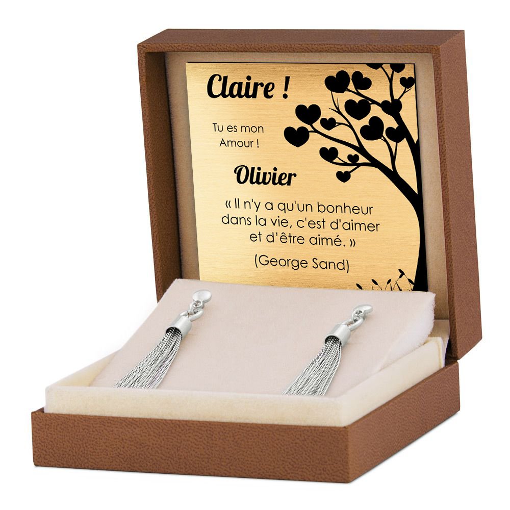 Aretes de plata esterlina 925 Murrano para mujer con estuche personalizado