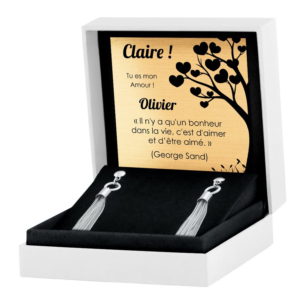 Aretes de plata esterlina 925 Murrano para mujer con estuche personalizado