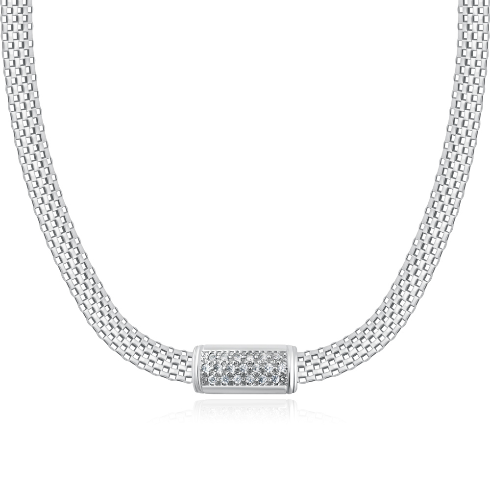 Collar de plata de Murrano con grabado para una novia