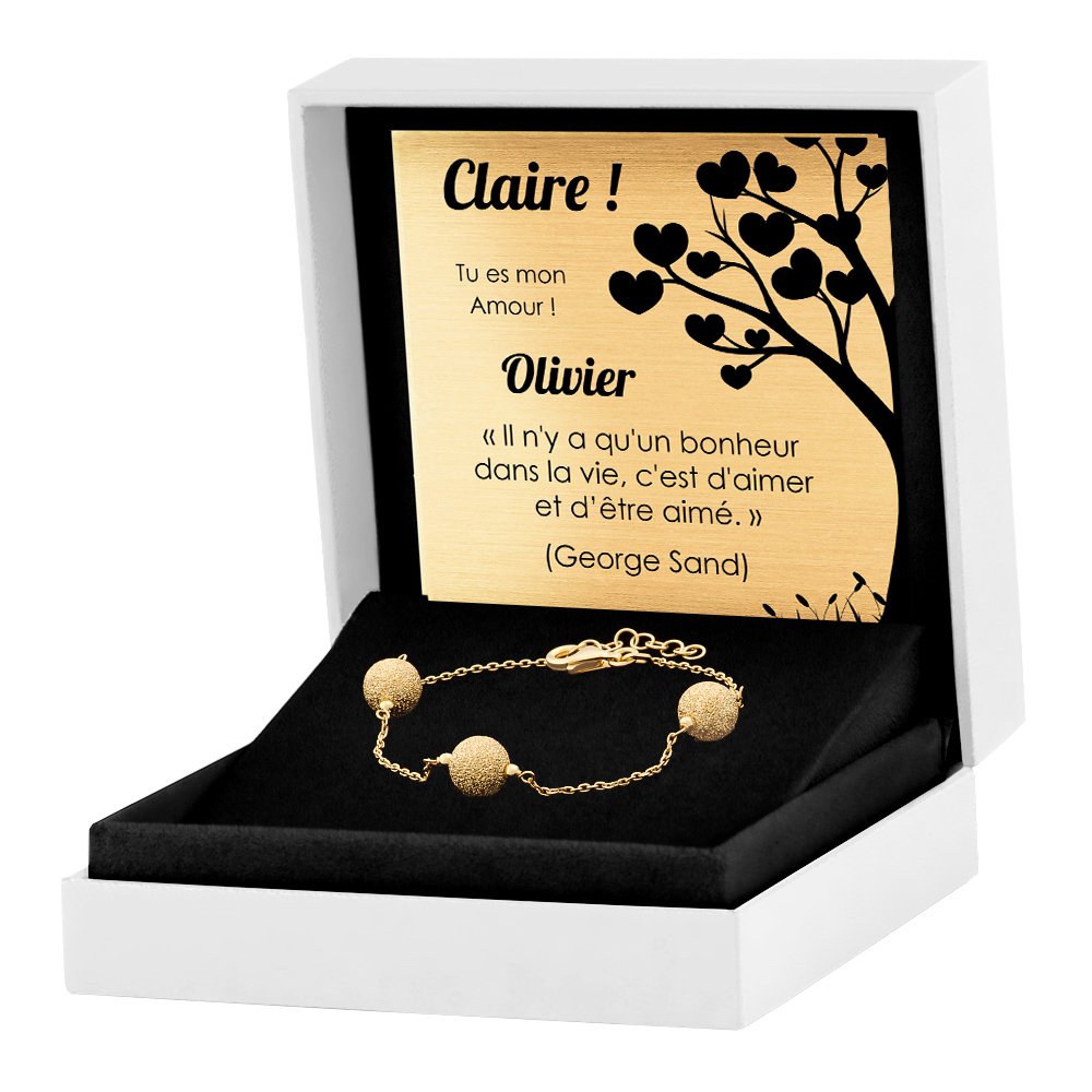 Brazalete de mujer de plata esterlina 925 chapado en oro personalizado Murrano