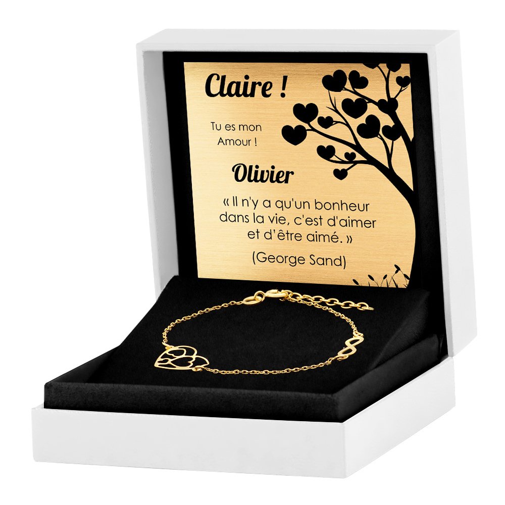 Pulseras de plata de ley 925 con platino, diseño infinito y corazón para amiga