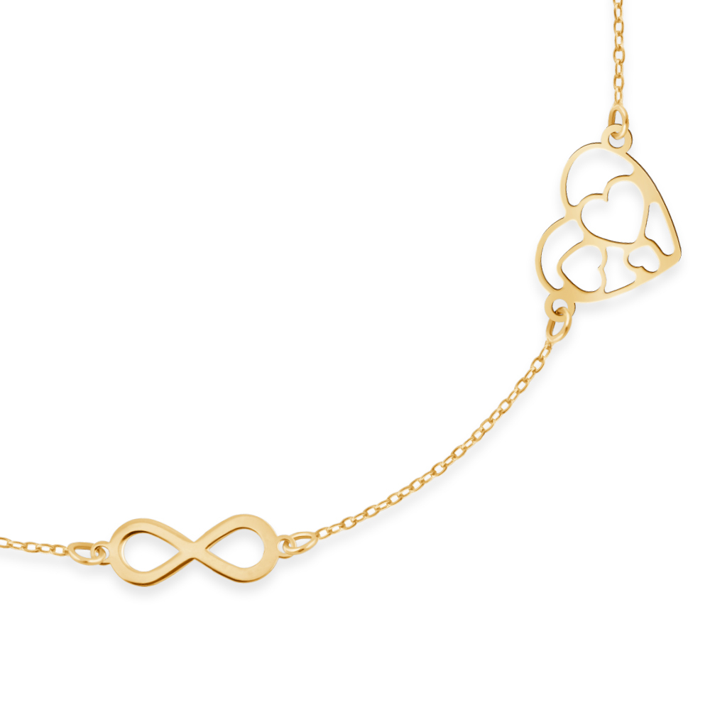 Pulseras de plata de ley 925 con platino, diseño infinito y corazón para amiga