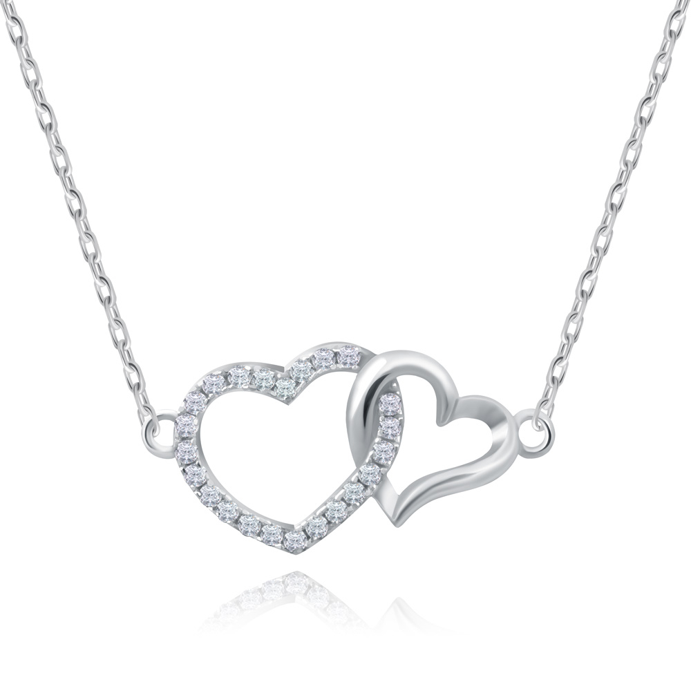 Collar de plata de ley Murrano con grabado para una prometida
