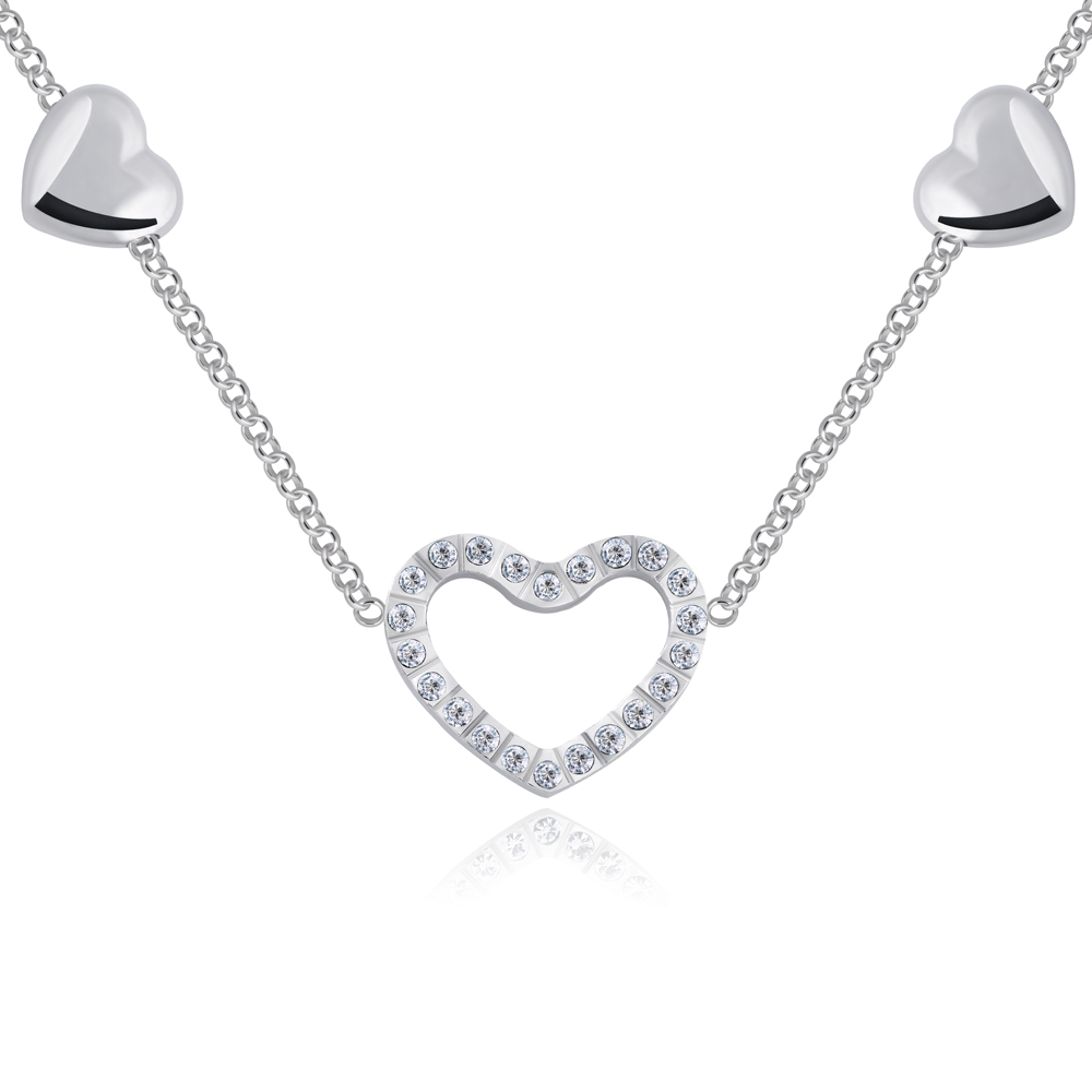 Collar de corazón de plata de Murrano con grabado personalizado
