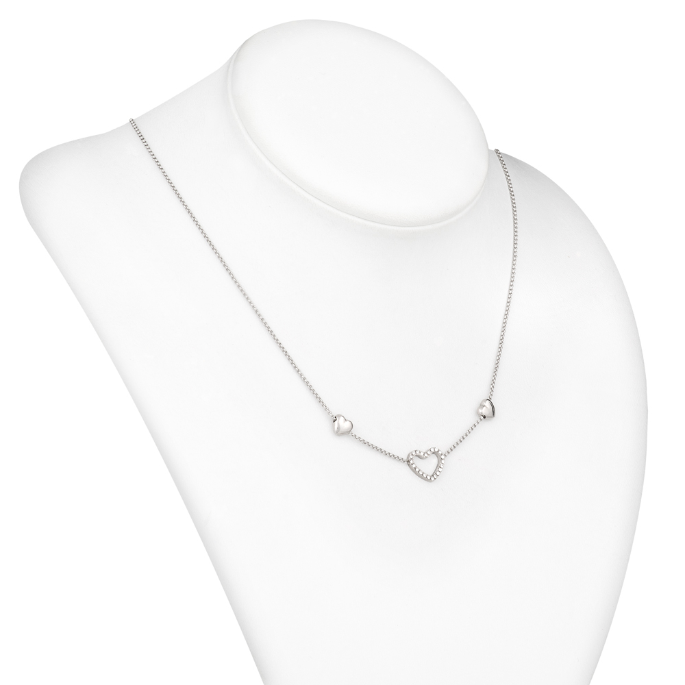 Collar de corazón de plata de Murrano con grabado personalizado