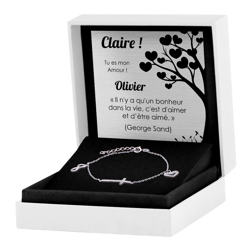 Brazalete de plata esterlina grabado Murrano para abuela